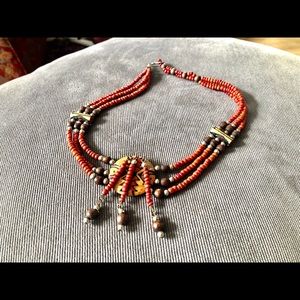 Unique Red Seeds Necklace